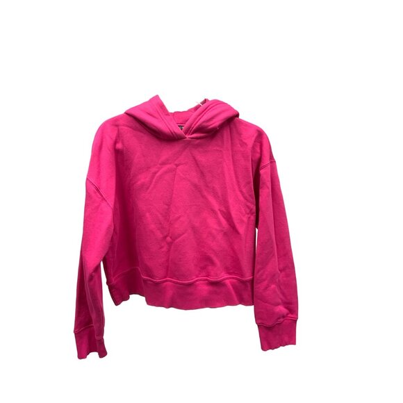 Dark Fuchsia Hooded Rib Trim Sweatshirt - Picture 1 of 3